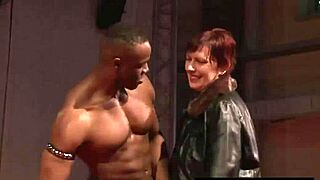 female and male strippers undress teasingly on stage