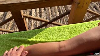 i offered a stranger a massage on the beach and she turned out to be a huge slut riding my cock in pov quickie