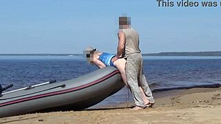 Lady Tourist Flashes Boatman! Watch This Fat Couple’s Big Ass Voyeur Fucking Now!