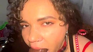 Naudi Nala's throat magic on big black cock?