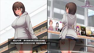 Exhibitionist girl exposes herself during night walk in hentai