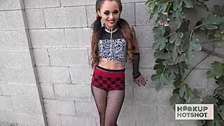 Goth babe Holly Hendrix goes wild in gay scenes.