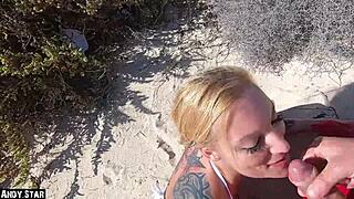 Intense Swallowing Passion On Fuerteventura Beach