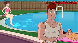 Brazilian gay cartoon pornstar feels intense pleasure at the gym.