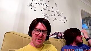 AMATEUR GIVES BLOWJOB TO NERD