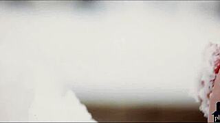 couple having hardcore sex after snow play.