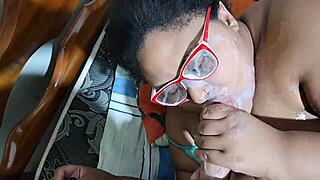 a big load lands on my stepmother's face in this scene