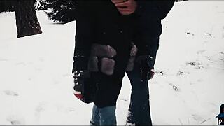 couple having hardcore sex after snow play.