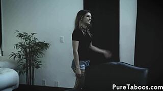 Taboo stepdaughter bent over for drilling