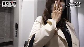 i love how this pretty japanese babe teases with subtle touches in the bathroom.