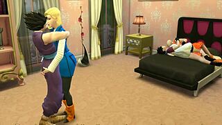 videl and no 18 swapping husbands in dragon ball hentai, getting fucked hard like cheating milfs.