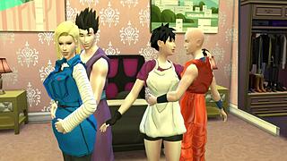 videl and no 18 swapping husbands in dragon ball hentai, getting fucked hard like cheating milfs.