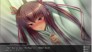 in taimanin yukikaze animation part 2, the heroine gets fingered and masturbates to creampie