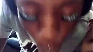 ebony chick sucks white dick sloppy