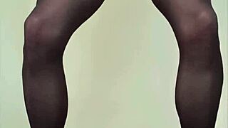 Big Shemale Cock Cumming in Pantyhose!