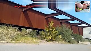 Blonde tourist guide Angeles Ariana shows outdoor spots in Buenos Aires for public fucking.