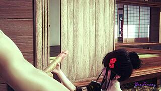 Mia the Yaoi Femboy Blowing Big Cocks in Japanese Anime Gay Porn