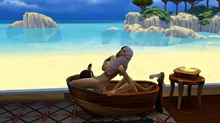 seraphina meets the neighbor in the sims 4 game at the beach