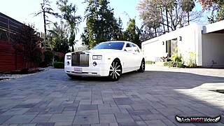 cali carter performs in a group scene with multiple partners in a blowbang setting