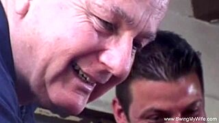 pancake tits housewife gets wild anal in group!