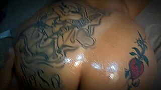 omg, this hot mom lets the pervert suck her tits and lube her ass with oil 😍