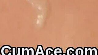 A crazy woman gets a facial with a load on her face and she sucks it all in