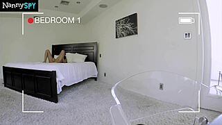 Boss catches new nanny Amia Miley rubbing her pussy instead of working, leading to sex 😏