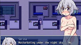 i flash and masturbate as exhibitionist girl serina suzuyo in hentai game