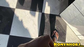 Mature Wife Feels Intense Pleasure As Neighbor Cums On Her Skin From Roof