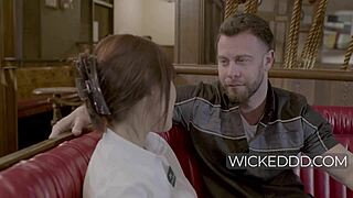 Petite Asian waitress gets carry fucked hard