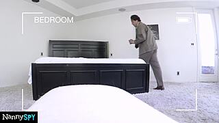 Boss catches new nanny Amia Miley rubbing her pussy instead of working, leading to sex 😏