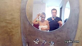 Innocent sweetie blows penis in POV, licks it, then gets tight pussy fucked hard.