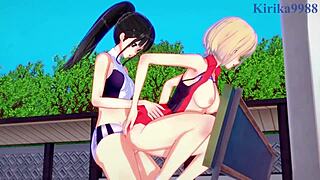 Chisato Nishikigi and Takina Inoue's Intense Futanari Lesbian Sex