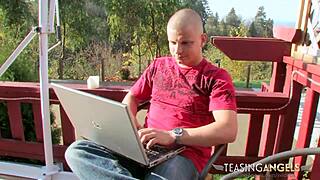 Good looking brunette chick has her trimmed cunt penetrated hard with fingers and cumshot on ass.