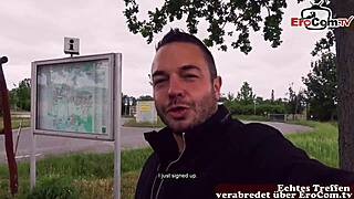 i got picked up by a german agent and fucked outdoors pov