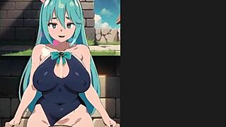 konosuba aqua standing sex creampie - ohh my waifu h game