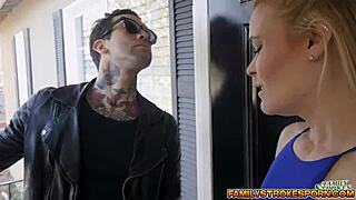 Small hands shove giant cock into jade amber's tight pussy 😍