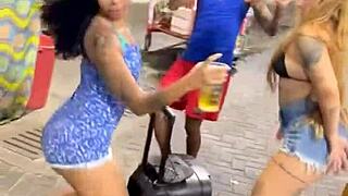 Street party turns into wild car banging session