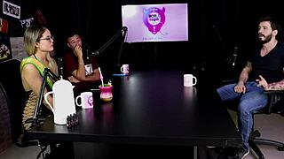 Blonde in lingerie uses toys.