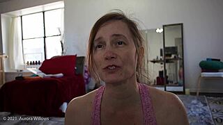 European Girlfriend Teaches Cute Yoga Lesson with Instructions