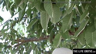 gorgeous brunette plays with her big natural tits and hairy pussy