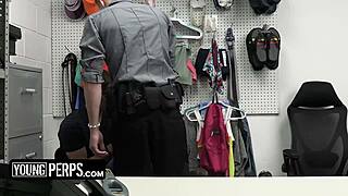 yo, security demands cute thief bend over for deep search!