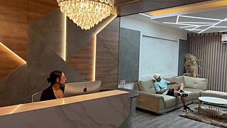 i watch latina milf secretary fuck her bosss young client in office