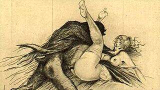 vintage erotic illustration of anime hentai