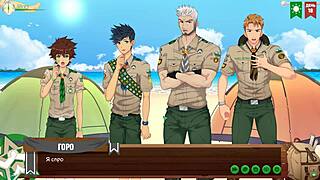 Friends joke around in the camp episode