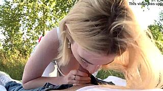 Step-sister craving to strip and suck in woods?