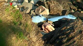 beach voyeur catches redhead couple banging in public spot