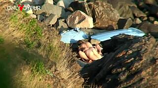 beach voyeur catches redhead couple banging in public spot