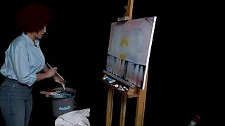 Big tits milf Ryan Keely cosplays as Bob Ross and gets horny 😏