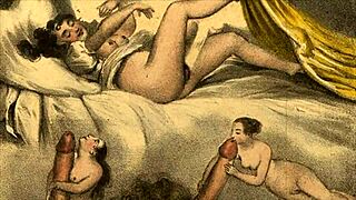 vintage illustration of retro cartoon antique